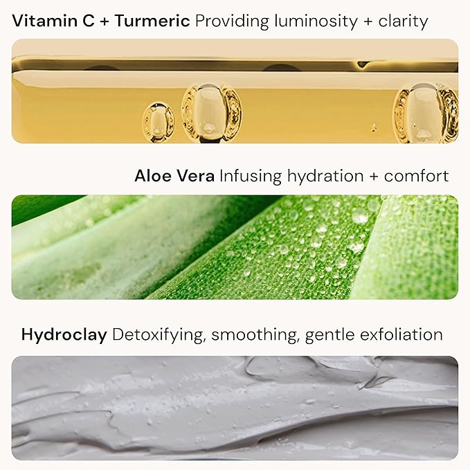 Gleamin Vitamin C Clay Mask for Dark Spots, Turmeric Clay Face Mask Skin Care, Deeply Cleanses & Refines Pores, Brightens Uneven Tone and Helps Improve Post-Blemish Scarring & Texture - 5 Oz-BrightBean Baby