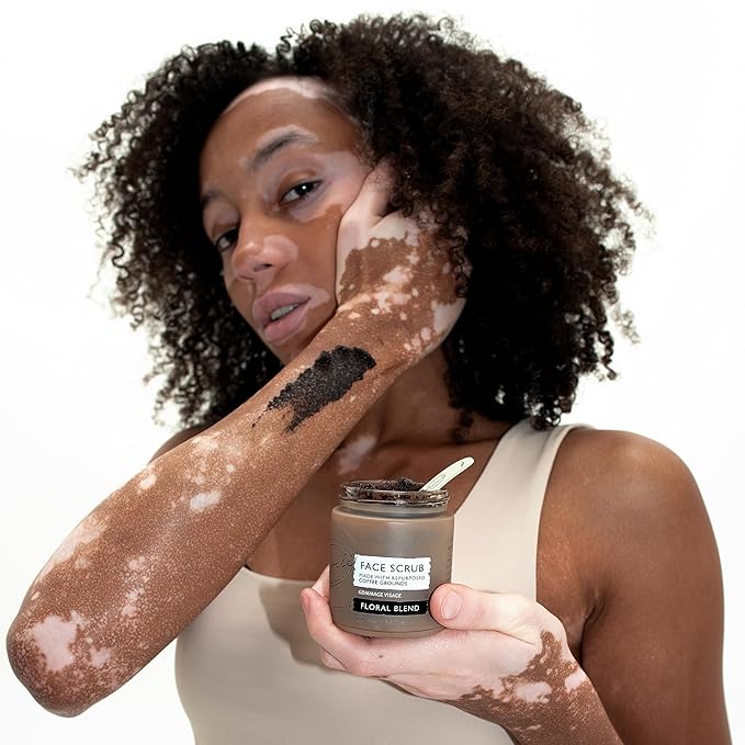 UpCircle Coffee Face Scrub - Floral Blend For Sensitive Skin 3.5oz - Chamomile, Shea Butter, Coconut + Rosehip Oil - Natural, Vegan Face Exfoliator For Soft, Smooth Skin-BrightBean Baby