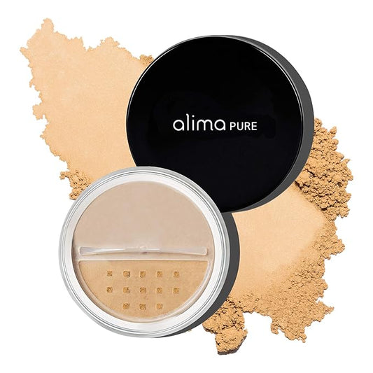 Alima Pure Matte Foundation Loose Mineral Powder Foundation Makeup, Loose Powder Makeup Oil Free Talc Free Powder, Natural Makeup Mineral Foundation Full Coverage Natural Foundation Powder .15 oz/4.5g-BrightBean Baby