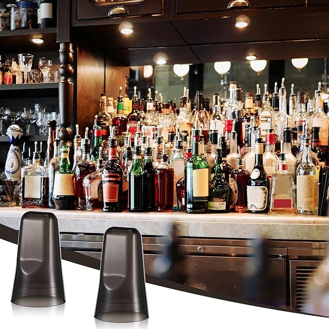 Chengu 100 Pieces Liquor Bottle Covers Pour Spout Covers Bar Toppers for Bottles Universal Pour Dispenser Dust Translucent Silicone Rubber Spout Caps for Bar Home Kitchen Tools Supplies (Black)