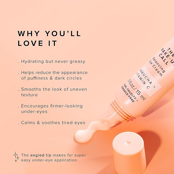 Avatara - Kombucha The Wake-Up Call Eye Cream, Eye Cream for Dark Circles and Puffiness, Under Eye Cream with Caffeine, Vitamin C, and Tumeric, Caffeine Eye Cream for All Skin Types, 0.05 Fl. Oz.-BrightBean Baby