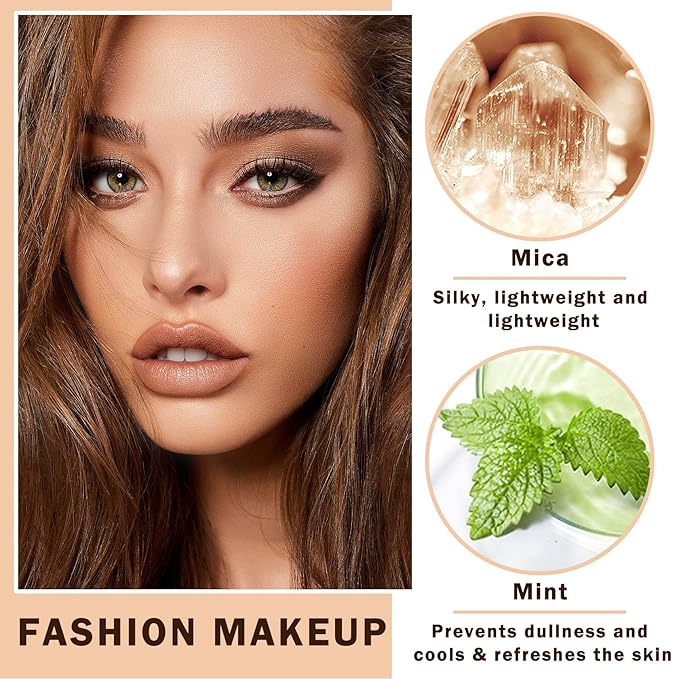 Setting Powder Loose Face Powder Lightweight Soft Smooth Brighten Minimizes Pores Long Lasting Oil Control Loose Powder Makeup For Matte Flawless Finish 00#Prism-BrightBean Baby