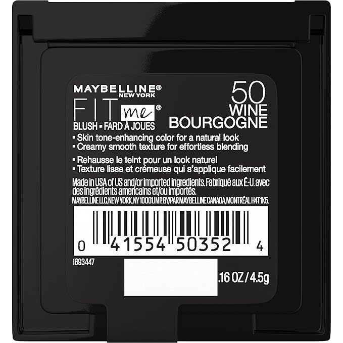 Maybelline Fit Me Blush, Lightweight, Smooth, Blendable, Long-lasting All-Day Face Enhancing Makeup Color, Wine, 1 Count-BrightBean Baby