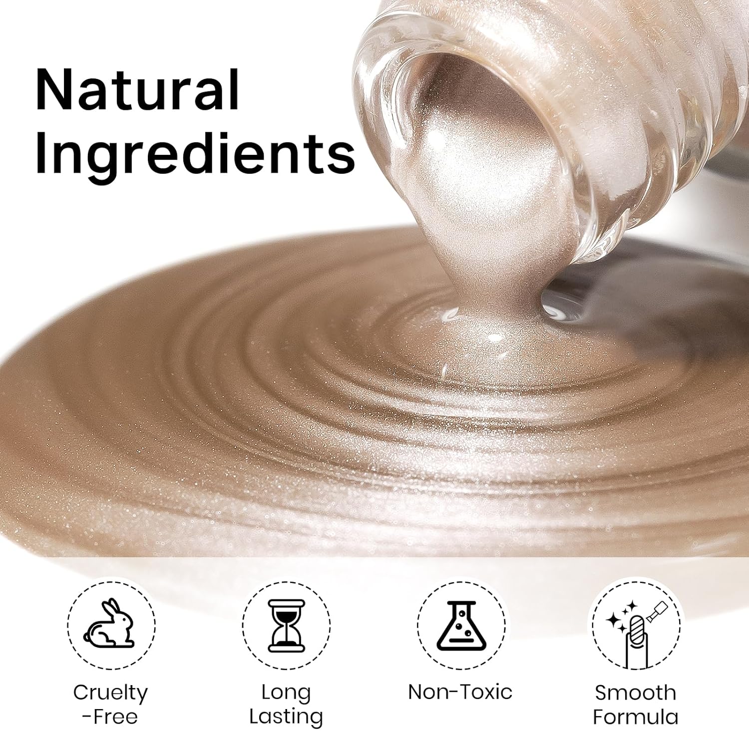 MIZHSE Champagne Mirror Nail Polish, Quick Dry Metallic Nail Polish, Air Dry Fast Chrome Nail Lacquer Bright Color Oil-based Nail Art Manicure DIY Home-BrightBean Baby