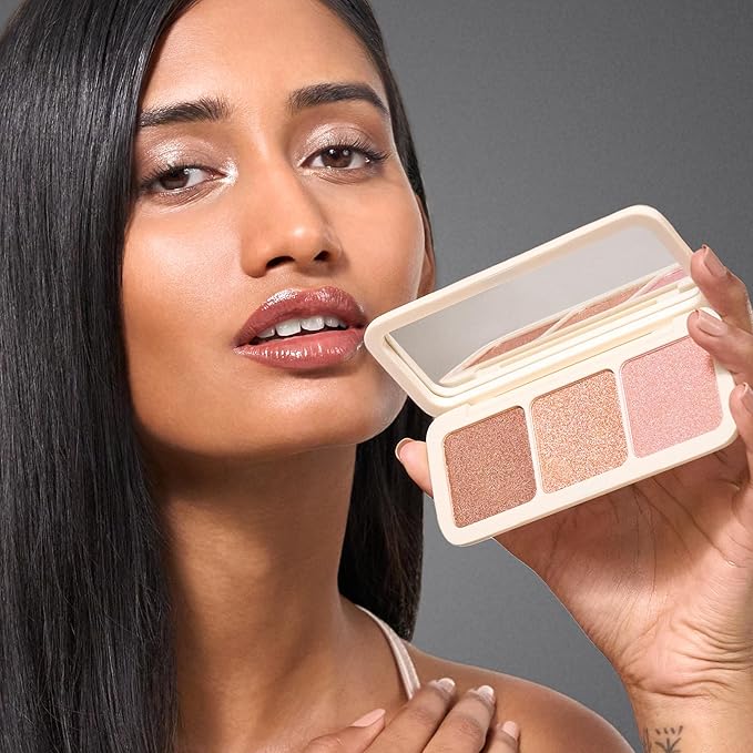 COVER FX Custom Enhancer Highlighter Makeup Palette - Buildable Illuminating Highlight - Use on Eyes, Cheeks and Body - Travel Friendly-BrightBean Baby