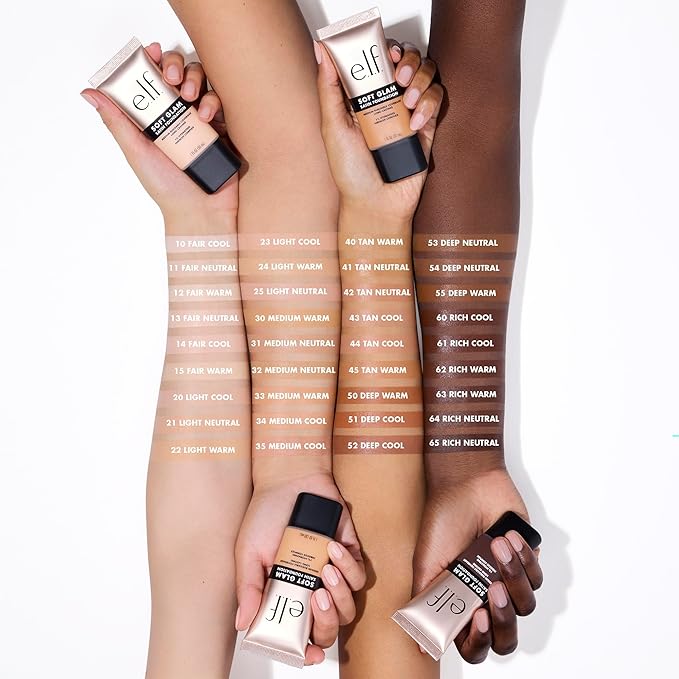 e.l.f. Soft Glam Foundation, Medium Coverage, Long-Lasting & Buildable Foundation For A Smooth, Satin Finish, Vegan & Cruelty-Free, 40 Tan Warm-BrightBean Baby