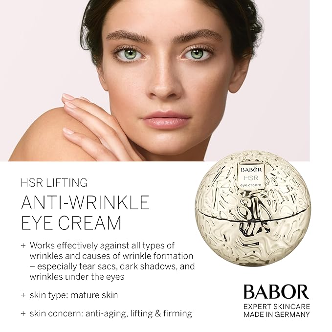 BABOR HSR Lifting Eye Cream, Anti Aging Eye Cream Instantly Minimizes Wrinkles Bags & Dark Circles, Eyelid Cream, Infused with Collagen to Smooth and Firm Under Eye, 1 oz-BrightBean Baby