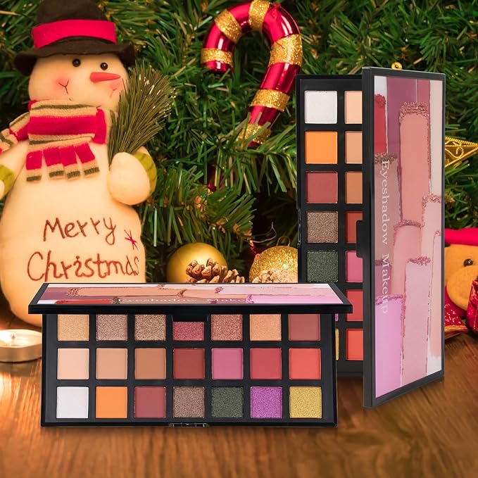Matte Eyeshadow Palette, Nude Eyeshadow Palette Makeup Set, Matte Shimmer High Pigmented Blending Powder Velvet Texture Eye Shadow Kit-BrightBean Baby