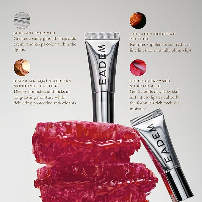 EADEM The Threesome: Three Mini Le Chouchou Lip Softening Balms, Lip Gloss for Women, Lip Plumper & Lip Mask, Overnight Hydrating & Moisturizing Luxury Lip Balm-BrightBean Baby