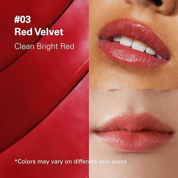 Melixir Vegan Lip Butter #03 Red Velvet (+11 more colors), Deep Nourishing Tinted Lip Balm for Dry Lips, Bee-Free, Petrolatum-Free, Plant-Based, Hydrating for Cracked & Chapped Lips, Travel Essentials-BrightBean Baby