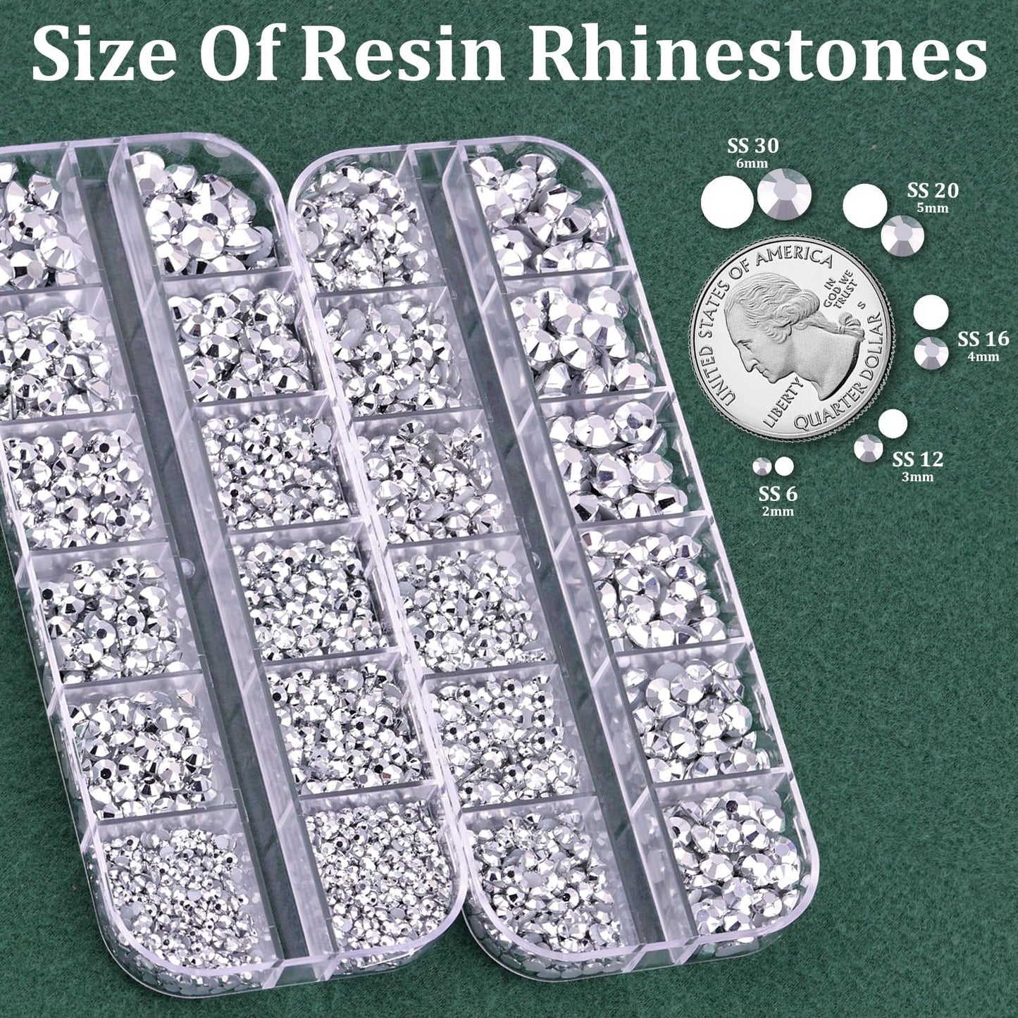 Resin Rhinestones for Crafting with B7000 Jewelry Glue, 2 Boxes Sliver Flatback Crystals with 3Pcs 10ml Glue for Bedazzling Crafts DIY Nail Art Makeup，Non Hotfix Gems for Clothing Shoes-BrightBean Baby