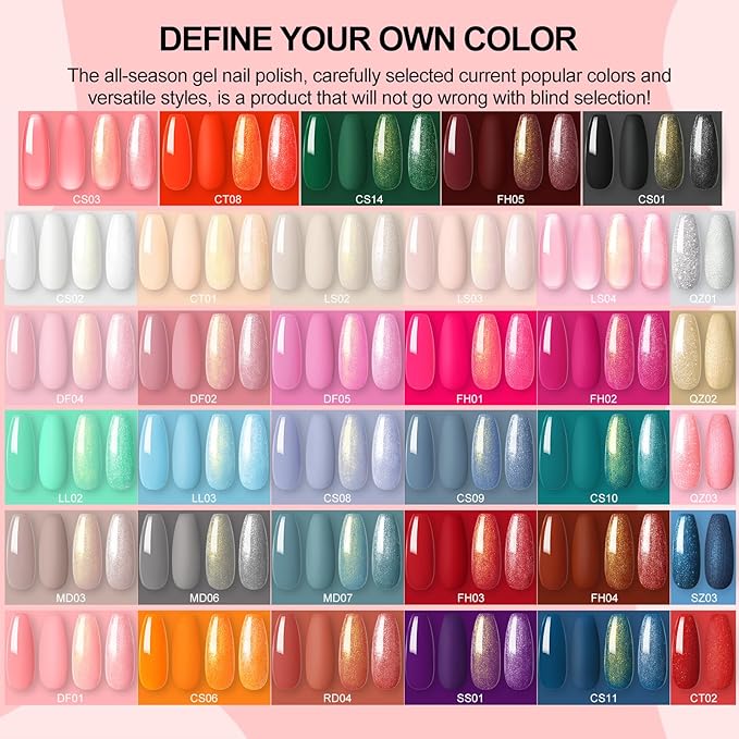 COSCELIA Gel Nail Polish Kit with U V light and Drill Starter Kit 35 Colors Gel Nail Polish with 5pcs Top Base Coat Nail Art All Seasons Professional Gel Manicure Kit DIY at Home Gifts for Women-BrightBean Baby