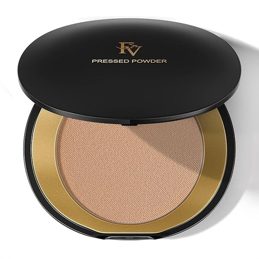 FV Setting Powder, Oil-Control, Long-Lasting, Medium Coverage Pressed Face Powder Makeup, Matte Finish for Oily, Dry & Normal Skin, Natural Beige, 0.28 Oz-BrightBean Baby