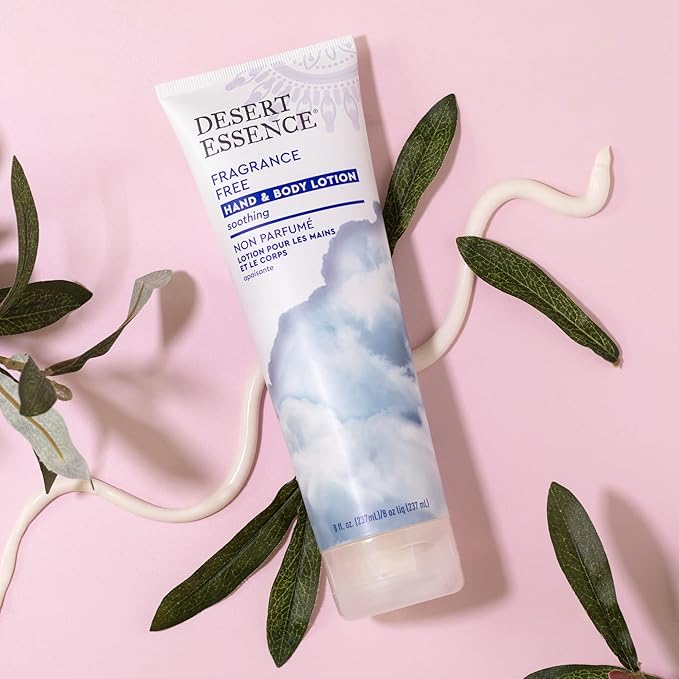 Desert Essence Fragrance Free Hand & Body Lotion - 8 Fl Ounce - Soothing - Aloe Vera - Shea Butter - Green Tea - Coconut Oil - Jojoba Oil-BrightBean Baby
