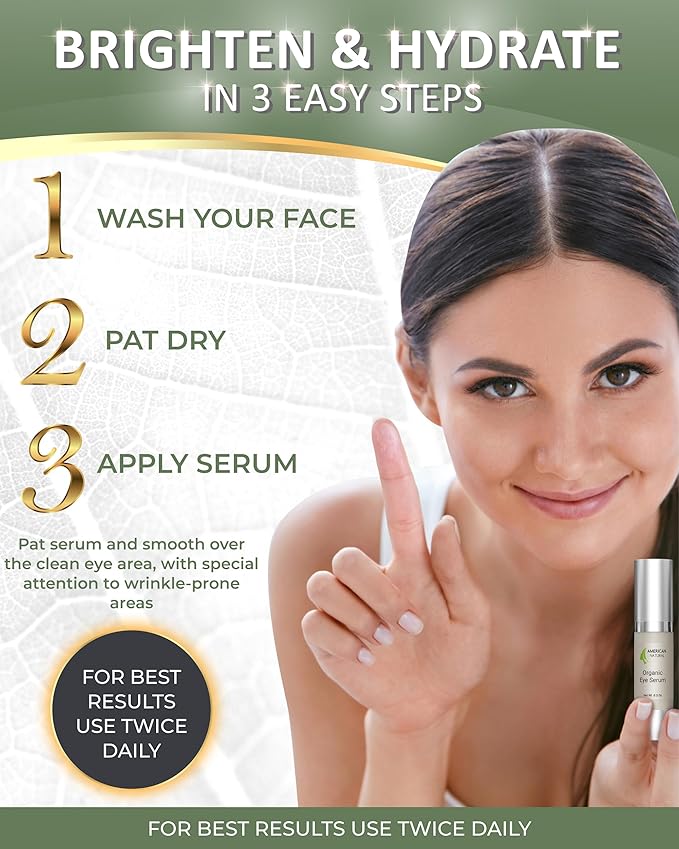 Blend Organic Eye Serum For Bags Under Eyes - Dark Eye Circle Remover with Eyebright Extract - Under Eye Serum For Dark Circles and Puffiness - Anti Aging Eye Cream For Women (0.5Oz)-BrightBean Baby