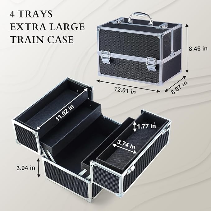 Color Nymph Makeup Sets for Teens Girls Women, Professional Makeup Kits All In One Makeup Set Storage Train Case, Beginner Full Cosmetics Kit with Eyeshadow Blush Lipstick Lipgloss Mascara etc Black-BrightBean Baby