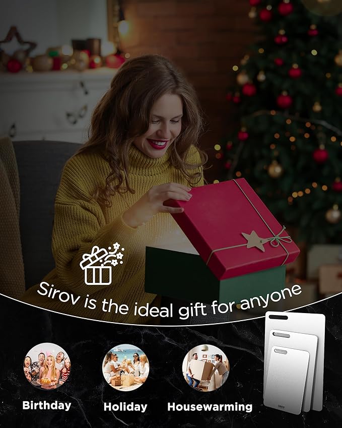 Katuchef Titanium Cutting Board for Kitchen, 100% Pure Titanium Cutting Board Food Grade,Non Toxic chopping board, Dishwasher safe, Easy to Clean(Set of 3)