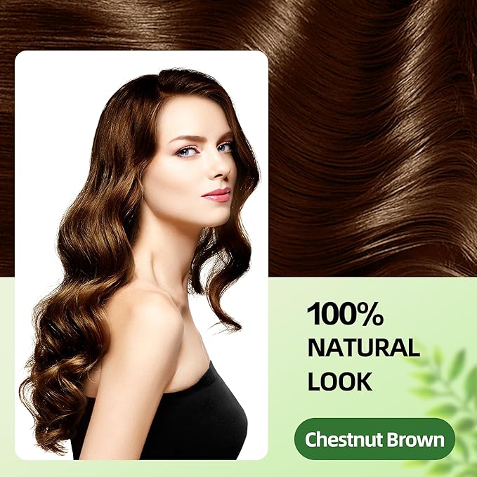 Hair Dye Shampoo 3 in 1 for Gray Hair Coverage, Argan nut Natural Shampoo Hair Dye for Women & Men/Ammonia-Free 500ml(Chestnut Brown)-BrightBean Baby