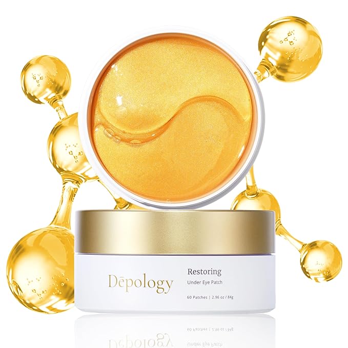 depology Restoring Hydrogel Under Eye Patch | 60 Patches | Brightening Caffeine Gold Pads for Dark Circles | Puffiness | Wrinkles | Refresh | Travel-BrightBean Baby