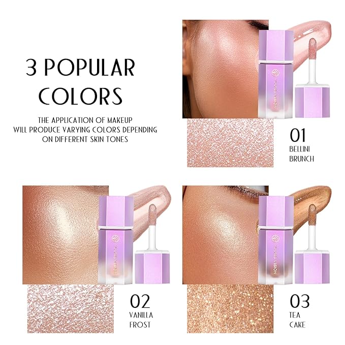 YOUNG VISION Soft Natural Glow Liquid Highlighter, Glow Liquid Illuminator Makeup,Weightless, Long-Wearing, Smudge Proof, Natural-Looking, Dewy Finish,-BrightBean Baby
