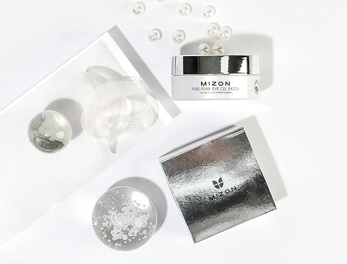 MIZON Pure Pearl Eye Gel Patch with Pearl, Diamond Powder, and Niacinamide for Radiance, Firming, and Nourishment – 60pcs – Improves Dark Circles and Luminosity-BrightBean Baby