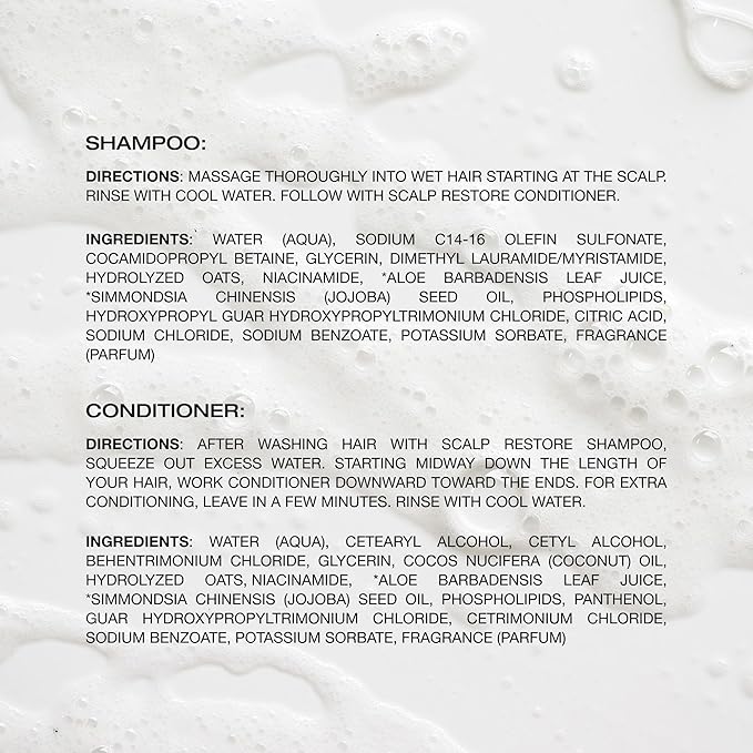 Raw Sugar Scalp Restore Hair Care Bundle, Shampoo and Conditioner Set with Jojoba, Aloe and Niacinamide, Formulated without Sulfates + Parabens-BrightBean Baby