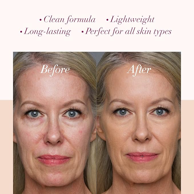 LUMINESS Silk Airbrush Spray Foundation & Buffing Brush Kit – Full Coverage Foundation & Dual-Sided Buffing Brush - Buildable Coverage, Anti-Aging Formula Hydrates & Moisturizes (Shade - Light Tan)-BrightBean Baby