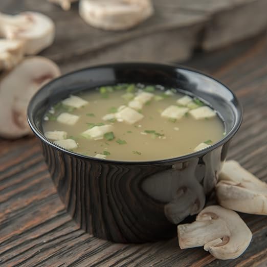 Carlisle FoodService Products Dallas Ware Reusable Plastic Bowl Bouillon Cup Bowl for Home and Restaurant, Melamine, 8 Ounces, Black, (Pack of 24)