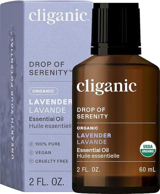 Cliganic Organic Lavender Essential Oil - 100% Pure Natural for Aromatherapy Diffuser | Non-GMO Verified (Packaging May Vary)-BrightBean Baby