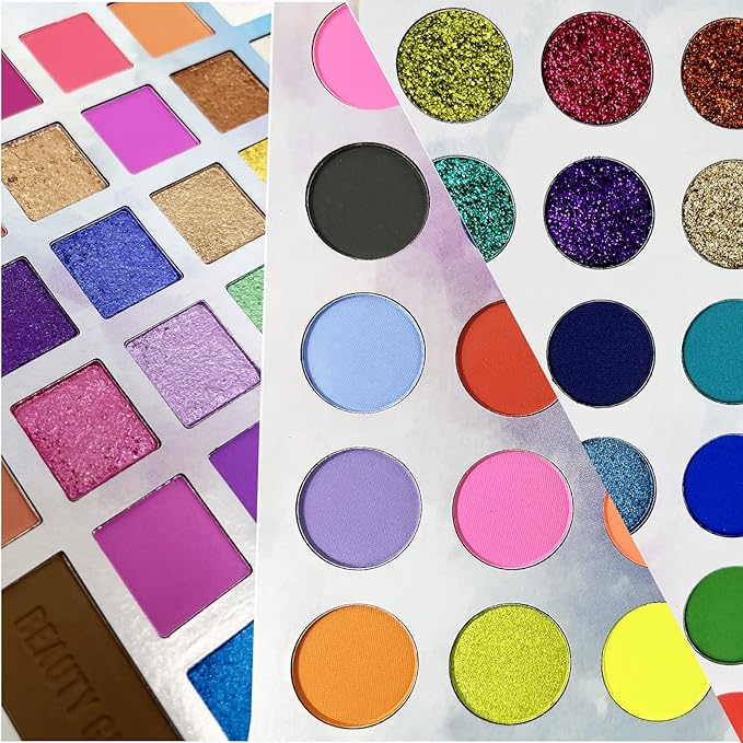 82 Vibrant Shades Makeup Palette - Matte, Shimmers, Glitters, Blush, Highlighter, Contour - Highly Pigmented Beauty Kit for Eye and Face - Perfect for Creating Bold and Unique Looks-BrightBean Baby