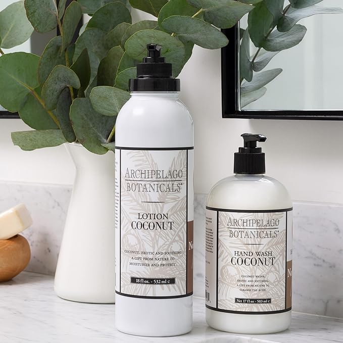 Archipelago Botanicals Coconut Moisturizer, Nourishing Coconut Body Lotion for Hydrated, Vibrant Skin, Paraben Free, Phthalate Free, 18 oz-BrightBean Baby