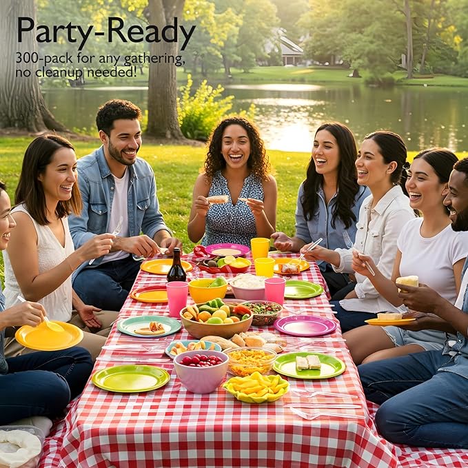 [300 Count] Clear Heavy Duty Plastic Forks, Disposable Plastic Forks, Fancy Plastic Cutlery, Elegant Disposable Forks, Plastic Utensils Set, Clear Forks Set