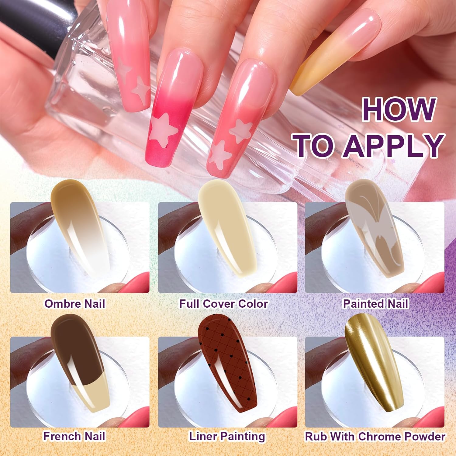 Gradient Painting Gel, 9 Colors Ombre Gel Nail Polish for Cream Brown Color Pigment Pat Aura Nails French Manicure Soak Off UV Long-lasting Home Salon DIY Nail Art Coconut Latte 1-BrightBean Baby