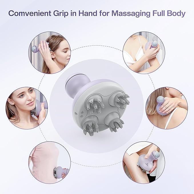 COMFIER Electric Scalp Massager with Mutlti-Modes Vibration, Portable Handheld Head Scratcher for Hair Growth,Waterproof Head Massager for Full Body,Dog Cat Massager for Deep Clean and Stress Relax-BrightBean Baby