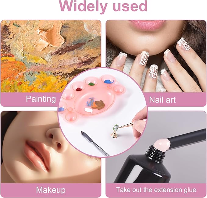 5Pcs ABS Makep Palette Nail Painting Palette with Stainless Steel Stirring Rod Nail Tool Set, Nail Art Polish Painting Mixed Color Palette-BrightBean Baby