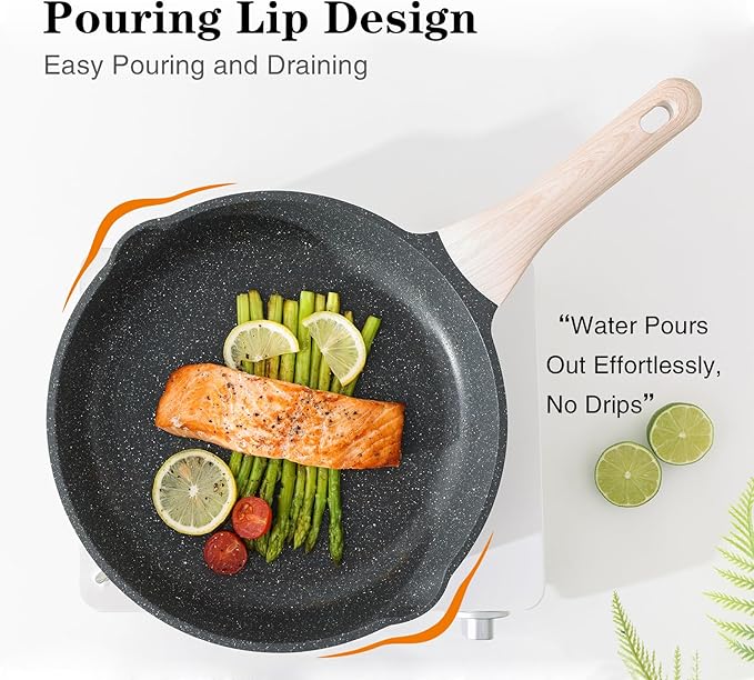 Kordisen Nonstick Frying Pan Set 3 Piece - Healthy Induction Skillet Set 8, 9.5, 11 Inch