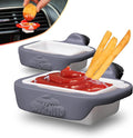 Saucemoto Dip Clip | An in-car sauce holder for ketchup and dipping sauces. As seen on Shark Tank (2 Pack, Gray)