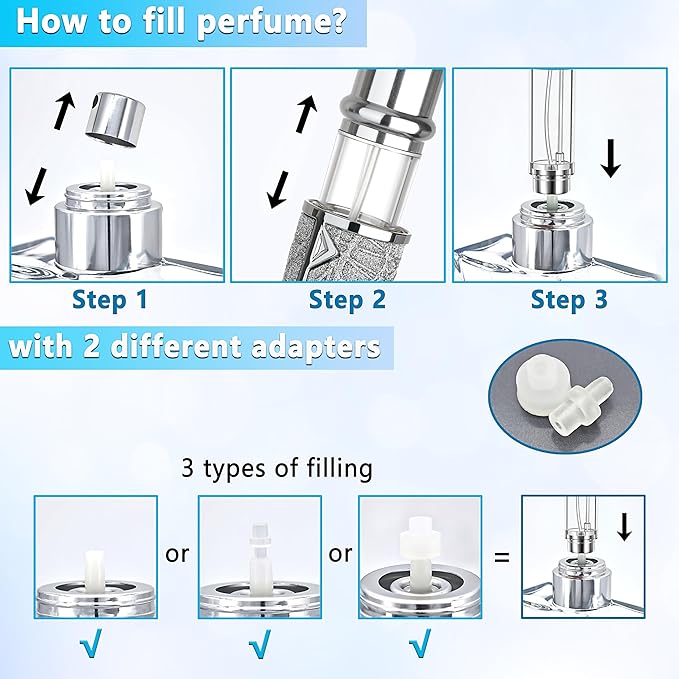 Refillable Travel Perfume Atomizer Bottle - 5ml Luxury Pocket Perfume Dispenser Pump, Travel Perfume Atomiser, Cologne Dispenser, Portable Size Sprayer Bottle for Traveling (Pink - 1)-BrightBean Baby