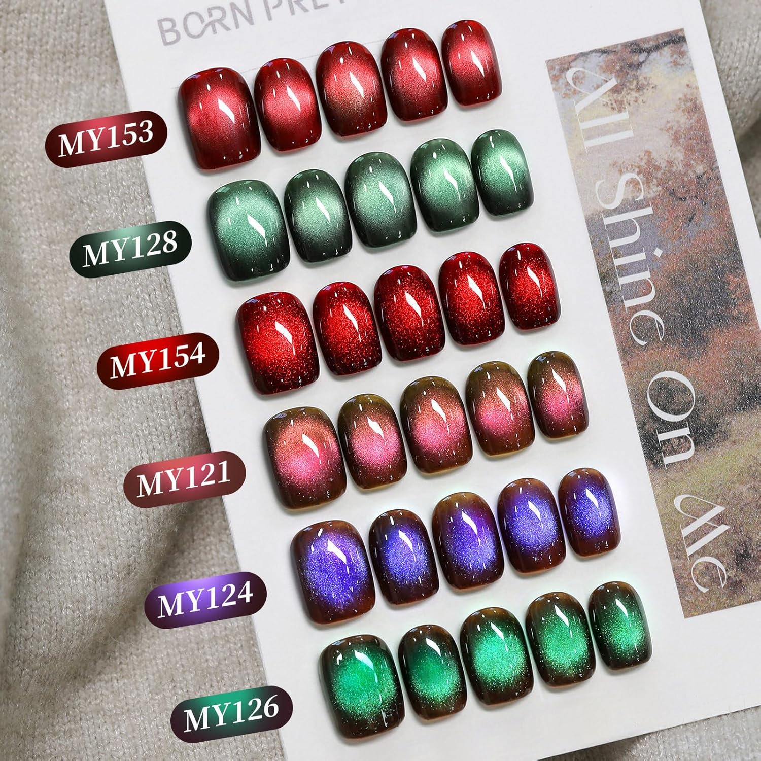 Born Pretty Dark Purple Cat Magnetic Eye Gel, Hema&TPO Free Glitter Cat Magnetic Gel Polish,Fall Winter Magnetic Nail Polish for Nail Art Manicure Salon DIY at Home 15ML-BrightBean Baby