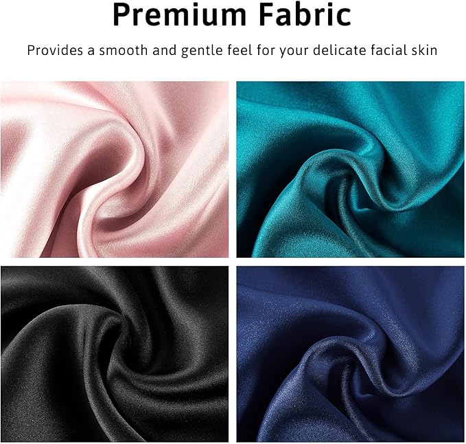 Silk Sleep Mask for Women Men, Mulberry Silk Eye Sleeping Mask & Blindfold with Adjustable Velcro Strap, Blackout Eye Cover for Sleep Travel Yoga Nap, Large Size, Black-BrightBean Baby