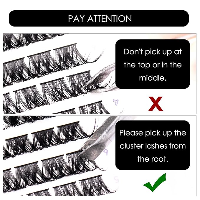 Lash Clusters 144 Pcs Individual Lashes Clusters Eyelash Extensions False Eyelashes DIY Lash Extension Reusable False Eyelashes Natural Look Mix 10-16mm C D Curl-DM01-BrightBean Baby