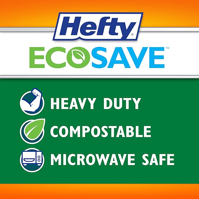 Hefty ECOSAVE Compostable 5-Compartment Paper Trays, 12 Count