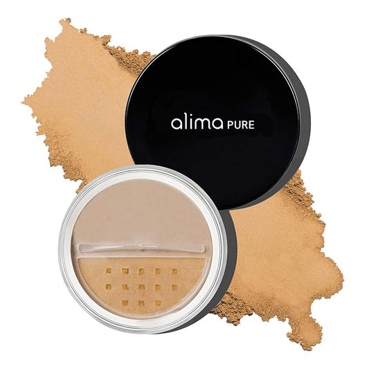 Alima Pure Matte Foundation Loose Mineral Powder Foundation Makeup, Loose Powder Makeup Oil Free Talc Free Powder, Natural Makeup Mineral Foundation Full Coverage Natural Foundation Powder .15 oz/4.5g-BrightBean Baby