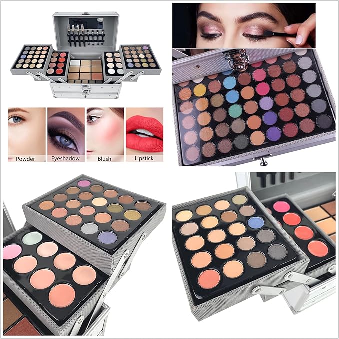 Professional 132 Colors All-in-one Makeup Palette Cosmetic Contouring Kit Combination with Eyeshadow, Cream Concealer, Eyebrow Powder, Lip Gloss Blusher and Pressed Powder-BrightBean Baby