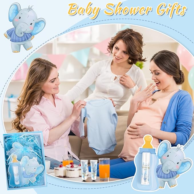 24 Set Baby Shower Lip Balm Bulk Baby Shower Party Favors Baby Shower Gifts for Guests Elephant Themed Decorations Natural Flavored Lip Moisturizer Lip Care Products for Girls Women Kids-BrightBean Baby