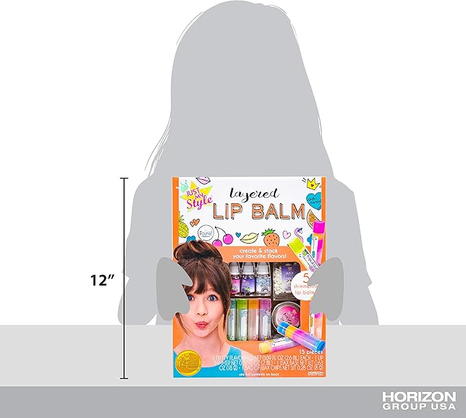 Just My Style Layered Lip Balm by Horizon Group USA, DIY 5 Shimmering Lip Balms, Mix Fruity Flavors To Make Your Own Unique Lip Balm. Strawberry, Tropical Fruit & Very Berry-BrightBean Baby