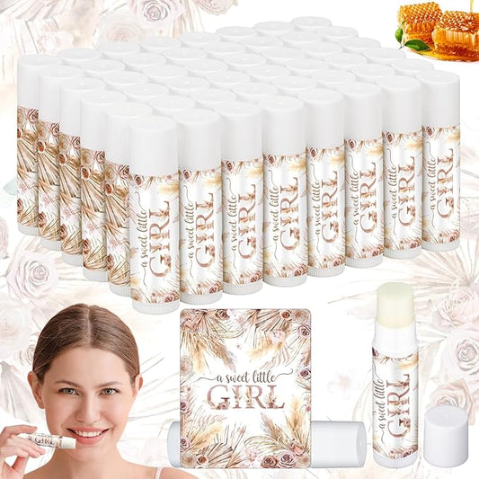50 Pack Boho Baby Shower Lip Balm Party Supplies Bulk for Girls Guests Boys Baby Shower Gifts Neutral Gender Reveal Favors Prizes Souvenirs Winners Thank You Appreciation Gifts-BrightBean Baby
