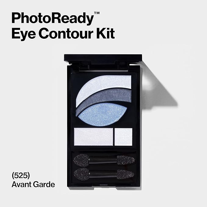 REVLON PhotoReady Eye Contour Kit, Eyeshadow Palette with 5 Wet/Dry Shades & Double-Ended Brush Applicator, Avant Garde (525), 0.1oz-BrightBean Baby