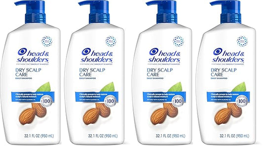 Head and Shoulders Shampoo, Daily-Use Anti-Dandruff Paraben Free Treatment, Dry Scalp Care with Almond Oil, 32.1 fl oz, Twin Pack (Pack of 2)-BrightBean Baby