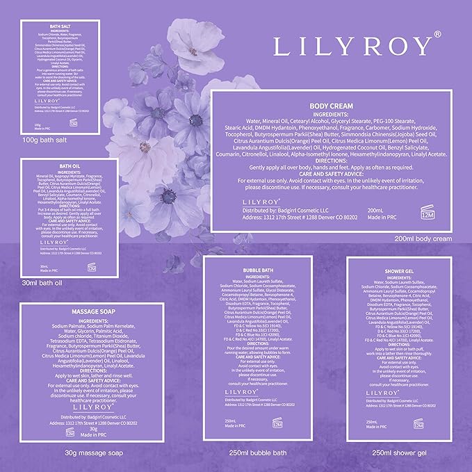 Mothers Day Gifts for Mom - 8 Pcs Lavender Bath & Body Gift Set for Women, Spa Gift Basket with Bath Bomb | Christmas, Birthday Gifts, Self Care & Pampering Gifts for Her, All Occasion Holiday Present-BrightBean Baby